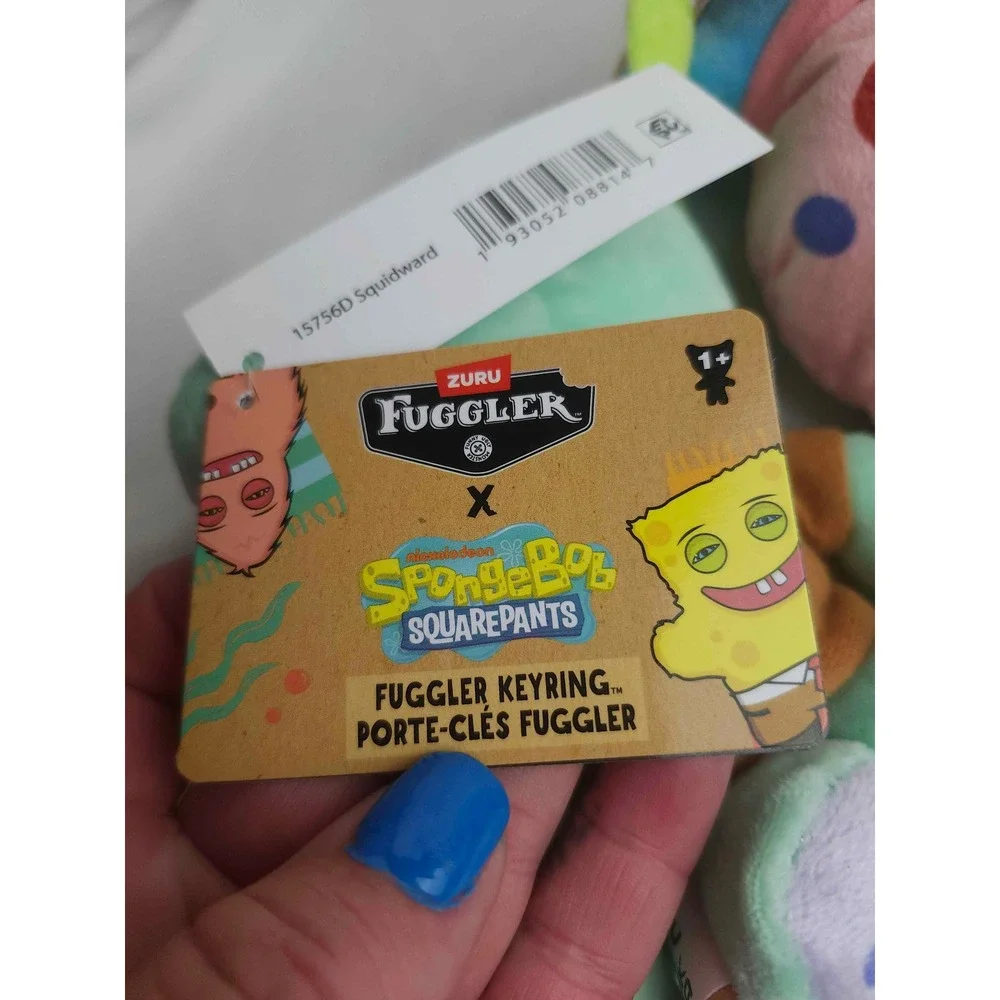 Zuru Fuggler SpongeBob SquarePants Gary and Squidward Plush Keyring Set NWT